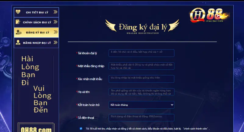 Cách đăng ký làm đại ký của QH88 đơn giản
