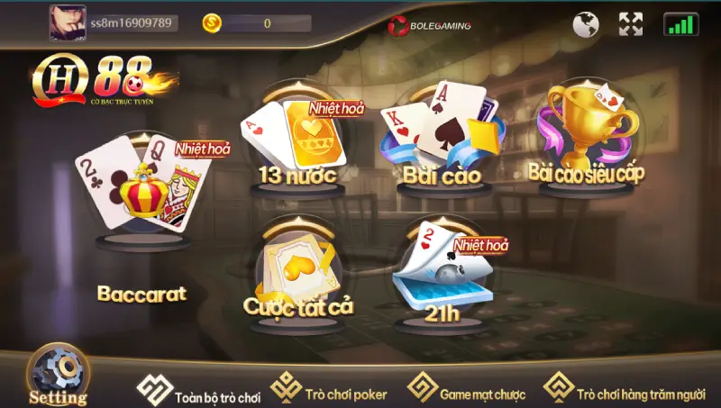 Chơi game bài cực dễ tại QH88