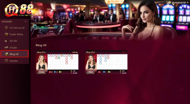Rồng hổ là game bài phổ biến tại casino